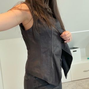 Black leather vest